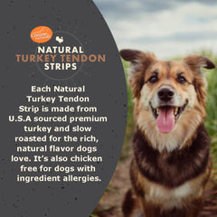 Tendons dinde Canine Naturals, morceaux nature, portion pour chiens.