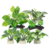 CAPASTEC plantes plastiques pour aquarium avec feuilles vertes, décor coloré et refuge sûr.