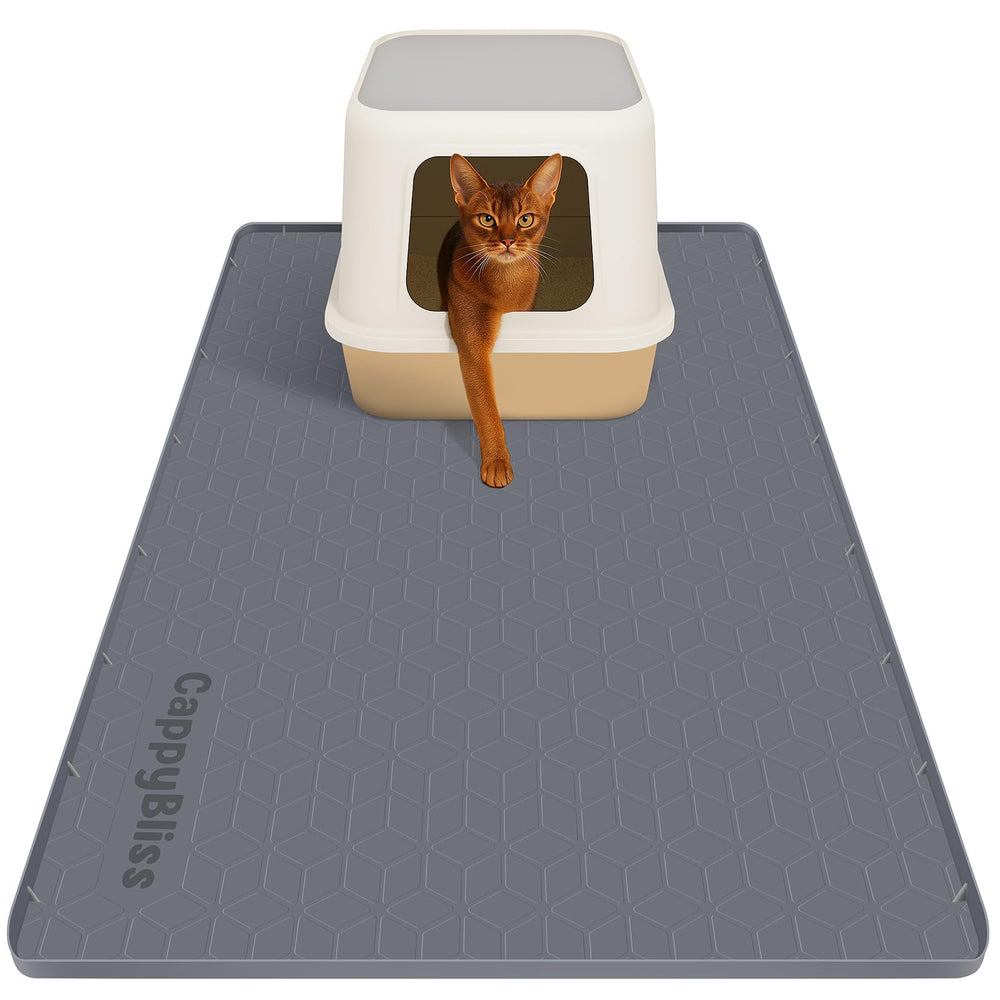 Tapis CappyBliss grand pour litière, capture les grains et protège le sol.