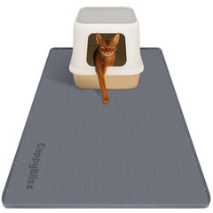 Tapis CappyBliss grand pour litière, capture les grains et protège le sol.