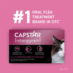 Tablettes orales Capstar pour chat, traitement antipuce efficace.
