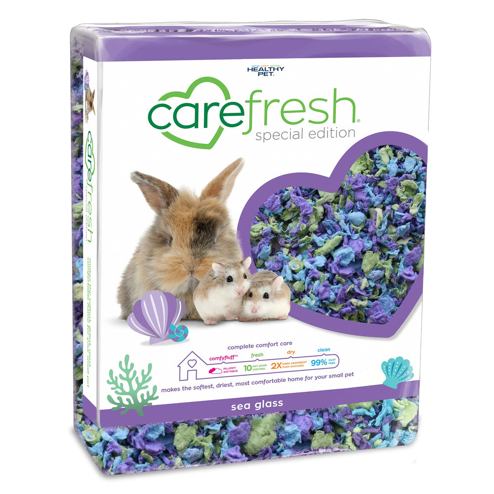 Carefresh litière verre-de-mer pour petits animaux: douceur et absorption.