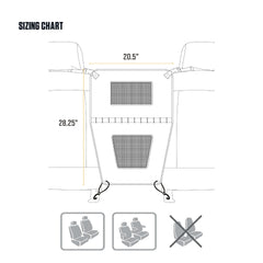 Barriere Carhartt avec boucles autour des tetes de siege et securisation.
