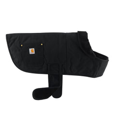Carhartt manteau pour chien imperméable en action, focus sur le visage du chien.