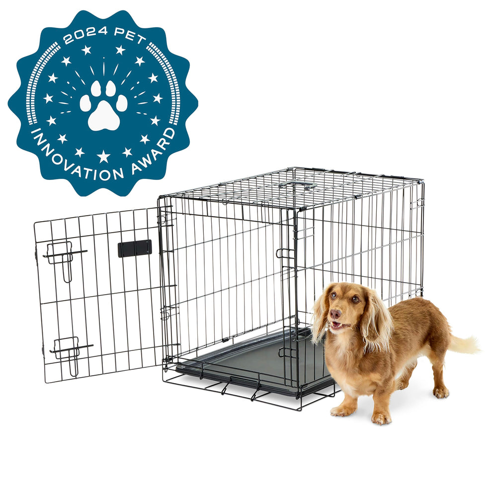 Carlson Pet Products cage chien metal pliable avec porte unique, sécurité améliorée.