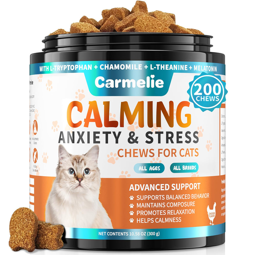 Carmelie friandises calme chat chanvre 200 : soutien potentiel au calme quotidien.