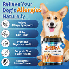 Texture douce des gommes Carmelie allergie chien, ingestion facile.