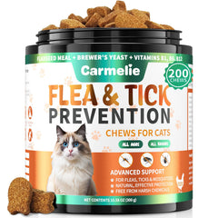 Gommes Carmelie pour chats – puces et tiques ciblées, protection douce et appétente.