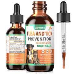Gouttes Carmelie antipuces et tiques pour chiens et chats, soutien naturel