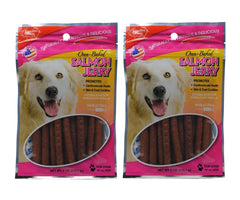 Emballage Carolina Prime Pet avec jerky saumon, option pratique et sans blé.
