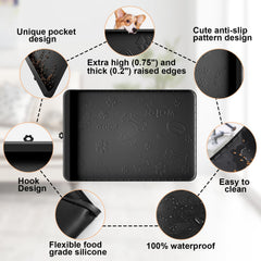 Carry360 Tapis étanche pour nourriture et eau des chiens et chats.