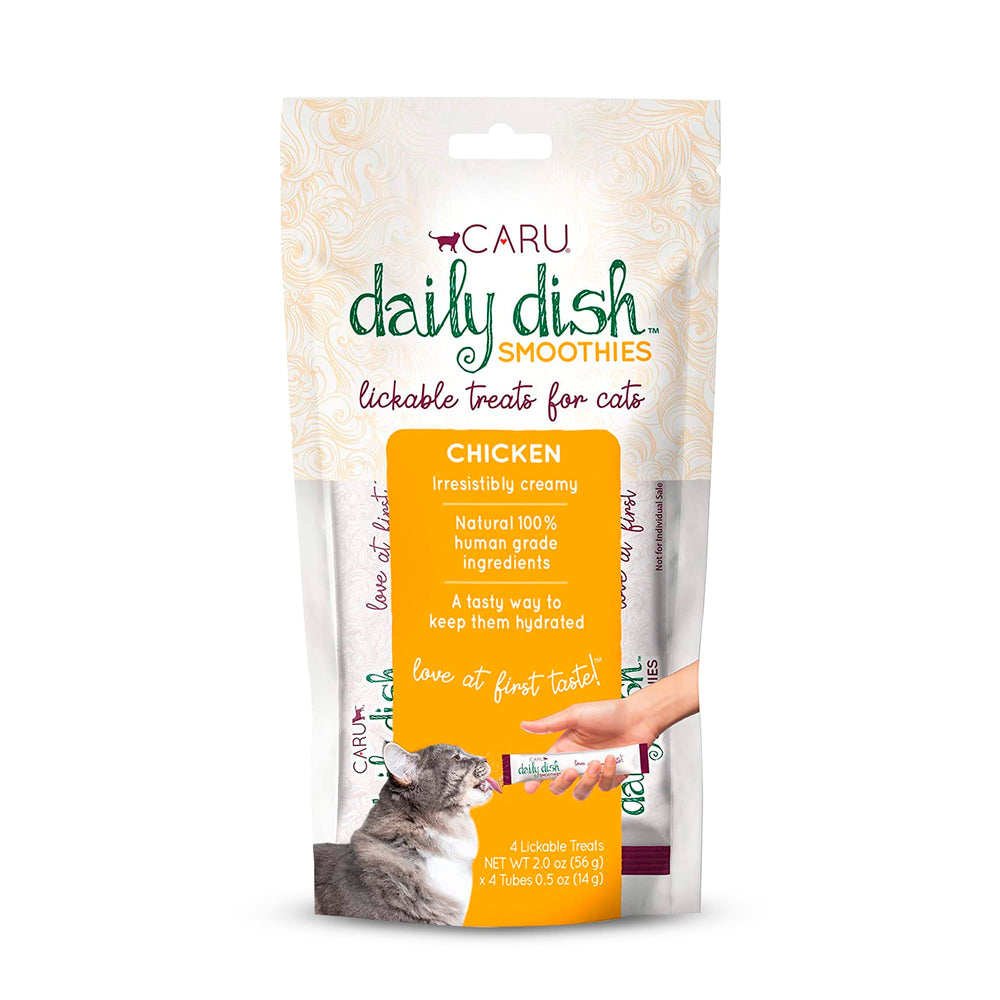 Caru Daily Dish Chicken Smoothies, tube-pour; favorise l'hydratation du chat