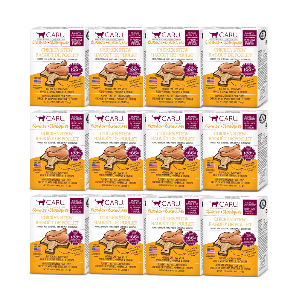 Caru ragout poulet chat carton 5,5 oz repas complet et naturel.