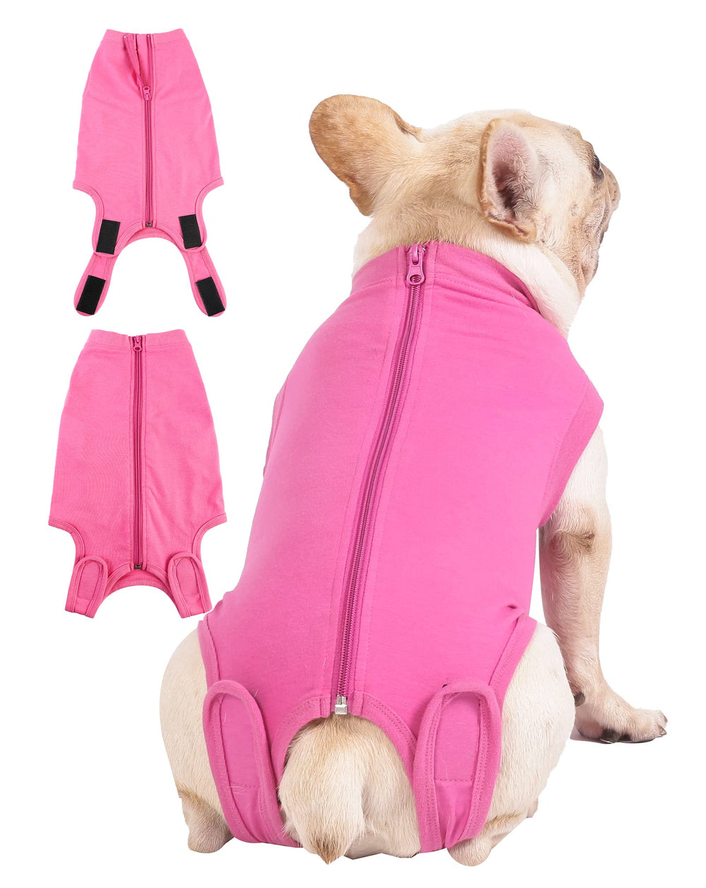 Combinason Caslfuca pour chien avec fermeture dos, mise en place rapide et facile.