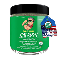 Cat Kush cataire bocal: emballage clair et pureté biologique.