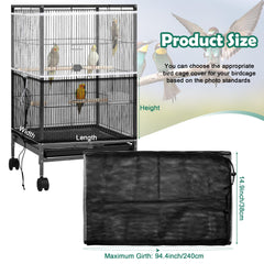 Catcan couvre-cage oiseaux blanc et noir, design discret et pratique