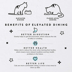 CatGuru Table d'alimentation améliore la posture lors des repas.
