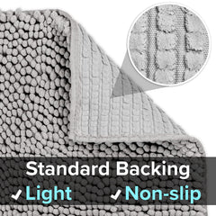 CatGuru Tapis Litière Chat XXL détail gris, microfibre douce pour les pattes propres.