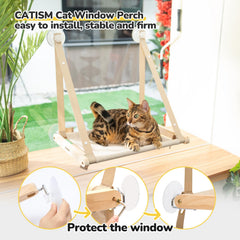 CATISM cadre-bois-solide-perchoir garantit stabilité et durabilité pour les chats.