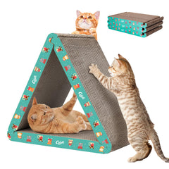 CATISM grattoir chat triangle pliable, pratique pour occuper et divertir votre chat.