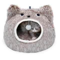 Lit-nid CATISM pour chat, peluche moelleuse pour un sommeil douillet.