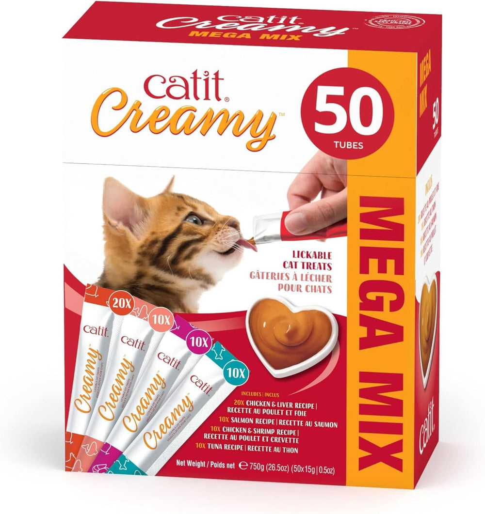 Catit Creamy pack de 50 tubes, friandise pratique pour chats