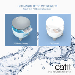 Filtre Catit PIXI triple-action, élimine impuretés et odeurs.
