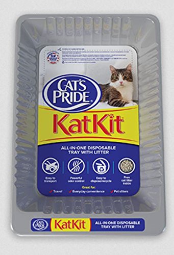 Cat's Pride pan-litière jetable inclus, pratique et hygiénique pour déplacements et nettoyages faciles.