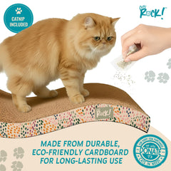 Grattoir Cats Rock en carton solide et léger, durable au quotidien.