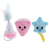 Catstages Happy Purrthday ensemble de 3 jouets chaton colorés pour jeu interactif.