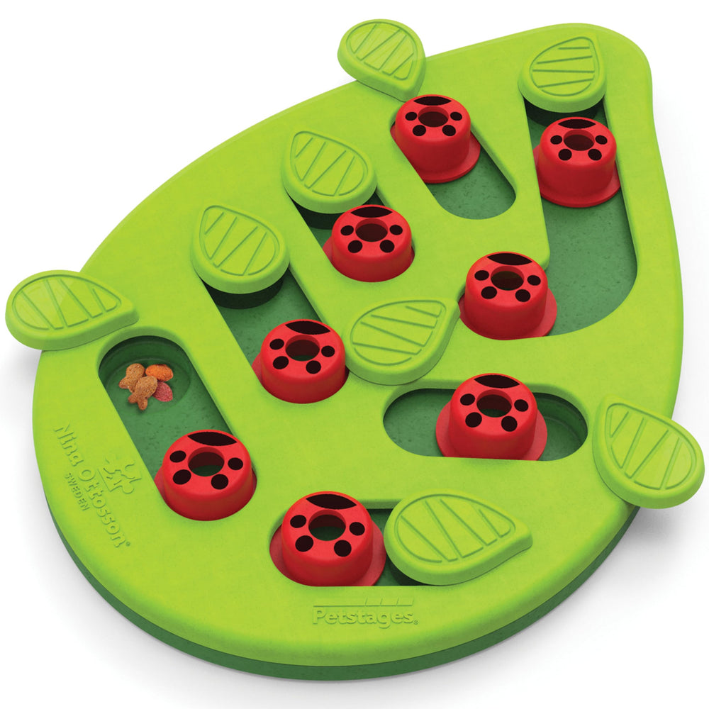 Catstages Nina Ottosson Buggin' Out, puzzle 16 compartiments, stimule l'instinct de chasse et l'alimentation lente.