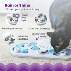 Catstages Nina Ottosson Rainy Day Puzzle slow feeder encourageant une dégustation plus lente.