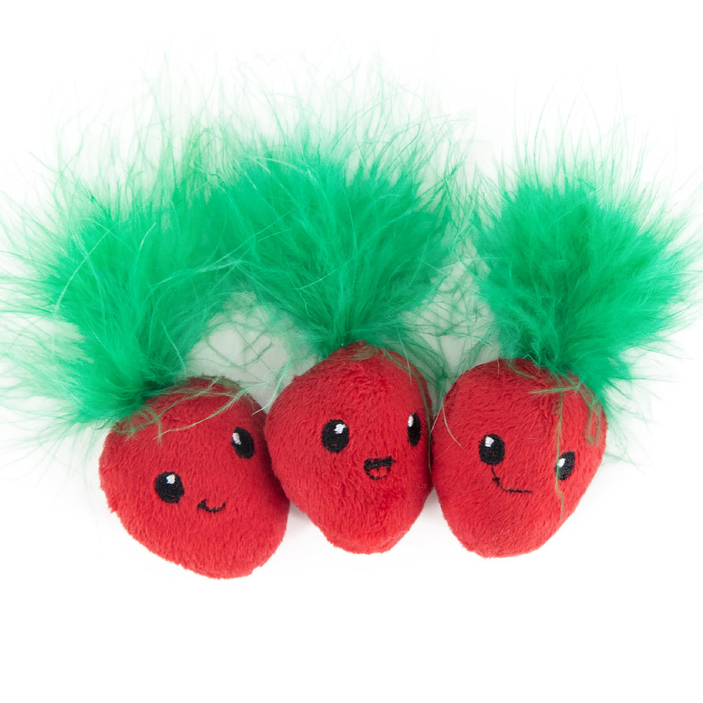 Catstages Strawbabies: boule rose avec plumes, stimulation mentale et jeu actif