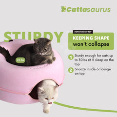 Cattasaurus Peekaboo tunnel-bas: espace de repos et jeu interactif