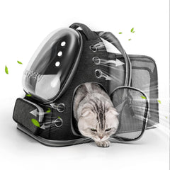 Cawypety sac à dos chat extensible avec bulle frontale, idéale pour voyager en sécurité.