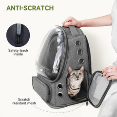 Cawypety sac-dos-chat pliable, rangement facile en petit format.