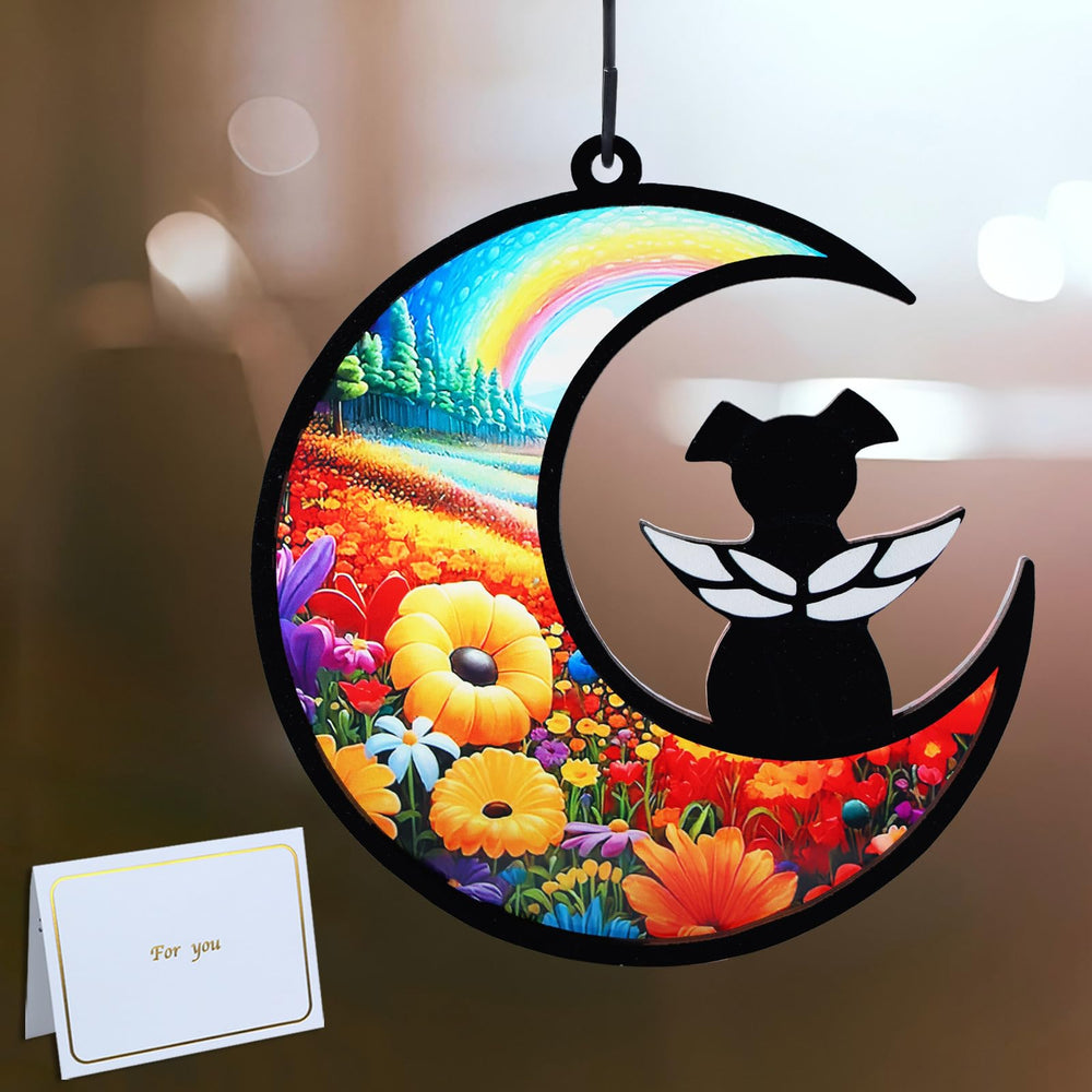 CCiaga ange memorial pendeloque solaire sur lune, évoquant un souvenir lumineux