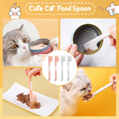 Cuillère Cdbc pour chat au design mignon avec tête de chat.
