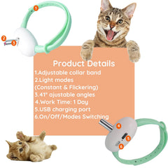 Cdipesp collier laser chat, recharge USB-C, autonomie prolongée.