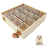Cdipesp labyrinthe en bois pour hamster, espace d'exploration naturel.