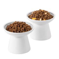 CEEFU bol chat elevé en céramique blanc ensemble, repas confortable
