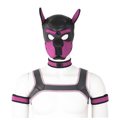 Capuche chien neoprene CelILucky rose, idéal pour les costumes et soirées à thème.