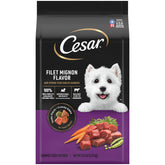 Cesar petit-chien croquettes filet mignon et legumes printaniers, repas equilibre.