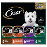 Cesar Variete Pack canard en terrine dans sauce, repas proteine pour chien adulte
