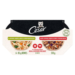 Cesar Wholesome Bowls poulet et légumes, repas humide équilibré pour chien adulte