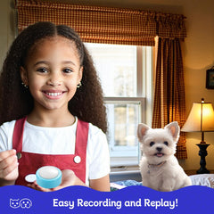 Bouton bleu CEYOVISION facile à activer par les petits animaux.
