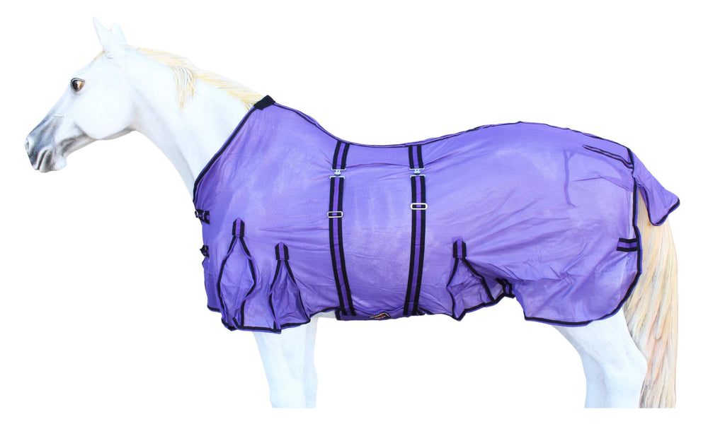 CHALLENGER couverture anti-mouches cheval – vue avant, maille légère favorisant la circulation d'air.