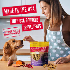 Charlee Bear sans céréales, friandise équilibrée pour chiens sensibles.
