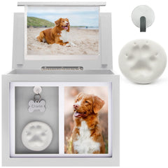 Urne Chasing Tails pour chiens en verre blanc, protection et souvenir durable.