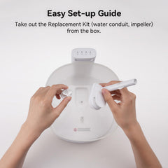Filtration à 3 étages purifiant l eau dans la fontaine Cheerble